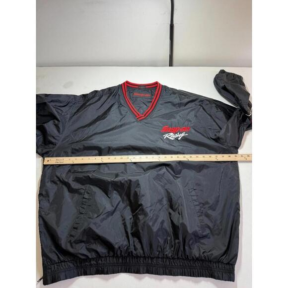 VTG Snap On Tools Racing Pullover Jacket Windbreaker Mens Size XXL Black V-Neck - Picture 5 of 8